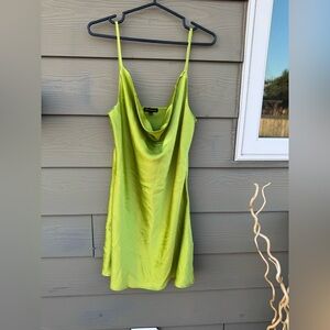Shinestar Chartreuse Slip Dress